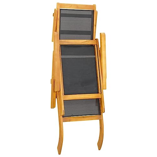 Chaise longue d'extérieur pliante avec sa table basse en acacia durable - 6