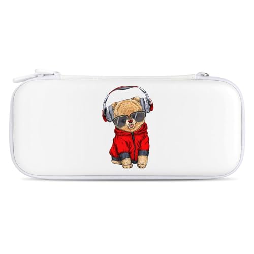 Switch ゲーム機収納袋 Switch ゲームカードケース SDカードケース Switch カバー Switch ゲーム機保護ケース 耐衝撃 スイッチケース 大容量 スイッチ収納バッグ 萌え ポメラニアン 犬柄 漫画 収納ポーチ 旅行用 携帯便利 防塵