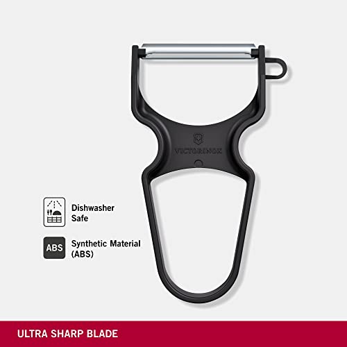 Image of Victorinox, Multipurpose Rapid Peeler /Vegetable Scrapper, Normal Straight Edge, Black, Swiss Made (6.0930.3), 0.4 in