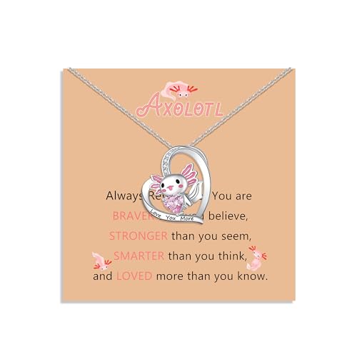 Image of Axolotl Gifts for Axolotl Lovers Birthday Gift Axolotl Necklace Bracelet Kawaii Jewelry for Who Loved Axolotl Easter Basket Stuffers