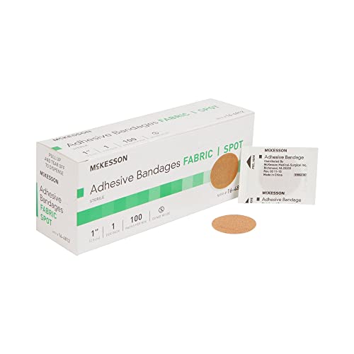 McKesson Adhesive Bandages Sterile Fabric Spot 1 in 100 Count 4 Packs 400 Total
