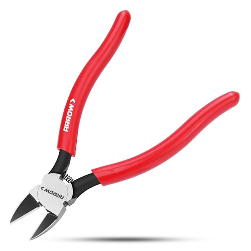 Image of ARROW 7 inch Precision Wire Cutters, Precision Flush Cut Diagonal Pliers | Spring Loaded Design, Ultra Sharp Blades, Non-Slip Handle, Jewelry Making, Electronics Repair, Crafts, DIY Models, Zip Ties