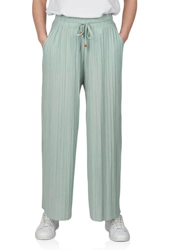 DENIMFY Palazzo Hose Damen Sommer 7/8 Culotte DFBrenda Hohe Taille Weites Bein Sommerhose Stoffhose Knöchellang Elastisc...