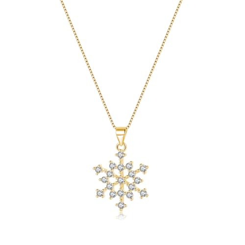 Collar de copo de nieve en plata 925 maciza con acabado artesanal Reffeer