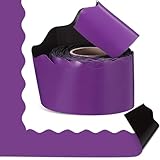 Tenceur 48 Ft x 2.75 Inch Large Magnetic Bulletin Board Borders Bulletin Boarder Trim for Classroom Whiteboard Decorations Scalloped Trim for Office Chalkboard Home Decoration (Purple)