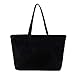 SOIMISS Borsa di Peluche Tote Bag in Pelliccia Sintetica Grande Borsa a Tracolla Inverno Fuzzy Handbag Work Laptop Tote Bag for Women Business School College Travel (Black)