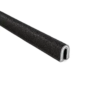 Trim-Lok Rubber-Lok Fits 1/8 Edge, 9/16 Leg Length, 100 Length, Black, Sand Texture Flexible PVC/Aluminum Edge Trim for a Secure Grip Edge Protector for Sharp/Rough Surfaces, Easy to Install