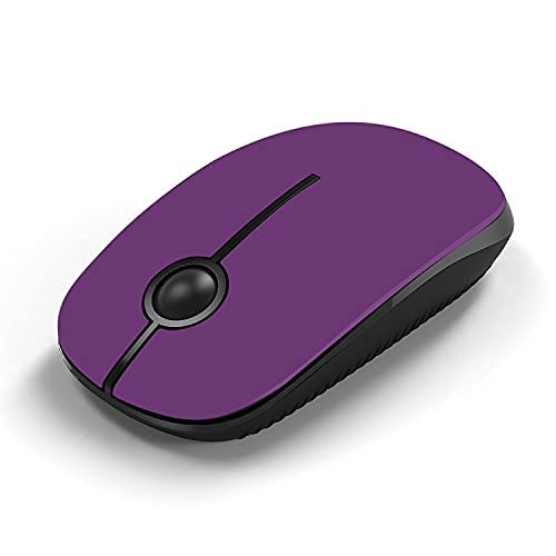ASHU Souris sans Fil 2,4 G avec récepteur USB, DPI 1600, Souris silencieuse et Plate sans Fil pour PC, Ordinateur Portable, MacBook, Home Office, Violet
