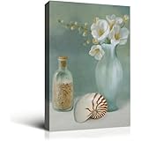 [Art d'Inspiration Nautique] Des détails savamment rendus capturent les textures douces des fleurs et les motifs complexes du coquillage, apportant une sensation rafraîchissante inspirée de l'océan à votre intérieur