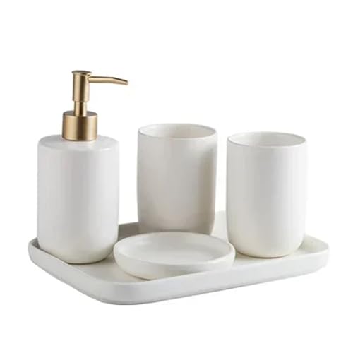 Accesorios para baño de cerámica con dosificador eficiente y taza de enjuague 5