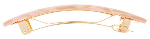 France Luxe Rectangle Barrette - Nougat Pink