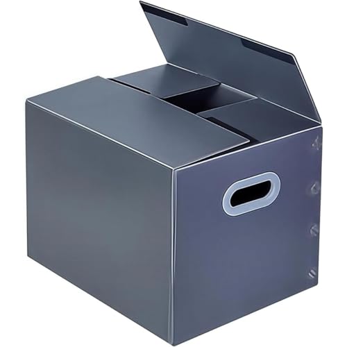 折りたたみ式プラダン収納ボックスプラスチック段ボール製 取っ手付き書類整理・引越し用 (40*30*30 cm-2枚,グレー)