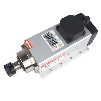 RATTMMOTOR CNC Router Spindle Motor 220V 2.2KW Square Air Cooled Spindle Motor ER20 4 Bearings 3-Phase 24000RPM 6A 400Hz for CNC Router Engraver Milling Cutting Machine