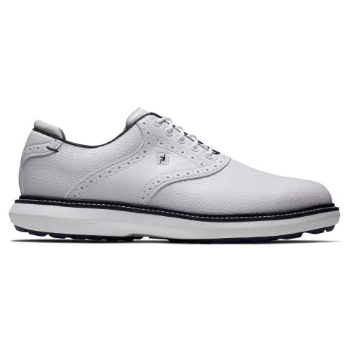 Miniatura 2 de Footjoy Fj Traditions Sin Pinchos, Zapatos De Golf Hombre, Blanco Blanco Azul Marino, 40.5 Eu Ancho