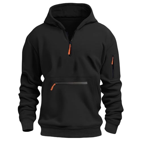 Boys Hoodies Casual Athletic Tactical Hoodie Quarter Zip Pullover Long Sleeve Outdoor Hooded Sweathshirt with Pocket3