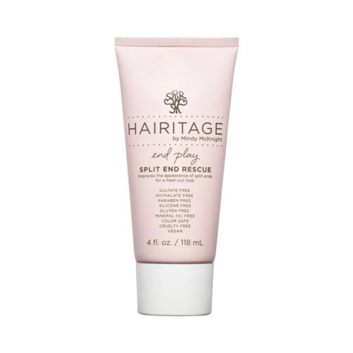 Hairitage Split End Rescue Gel Cream - Jojoba Protein Vegan Formula for Dry and Damaged Hair - Replenishes Moisture, Smoothes Split Ends for Silky Finish - 4 fl oz