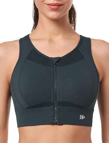 Yvette High Impact Sports Bras for Women Large Bust Zip Front Closure Sports Bra High Support for Running Workout2