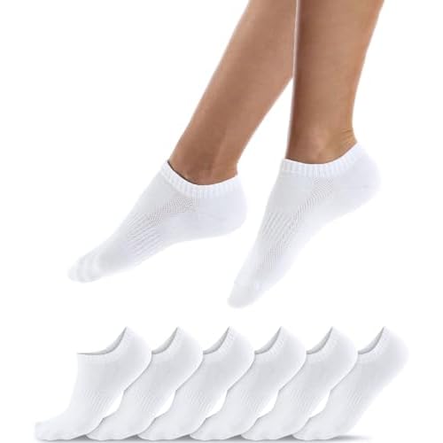 QINCAO Sneaker Socken Herren Damen 6 Paar Kurze Halbsocken Baumwolle Sportsocken Atmungsaktiv Laufsocken