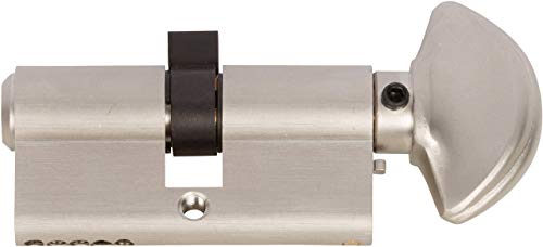 Rockwell Security 90 Degree Solid Brass Euro Profile Cylinder Lock in Brushed Nickel Finish Fits 1-3/4 Inch Thick Doors
