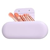 QUARKZMAN Porta Pinceles De Maquillaje De Silicona Portátil Bolsa Cosmética con Cierre Magnético para Almacenamiento En Casa O Viaje Color Púrpura