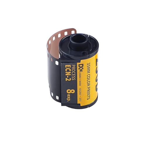 Color Print Film Vintage Film Roll Bundle Color Print 200-250 Degree Light Sensitivity 35mm ECN 2 Process Wide Exposure Latitude HD Camera Color Negative Film Camera for 135 Cameras (8 Sheet)