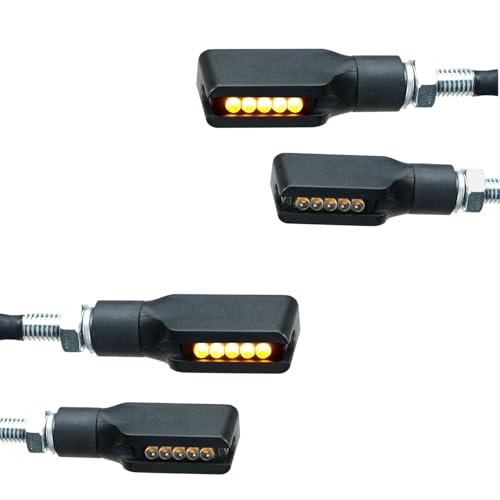 Germany Motorsports LED Miniblinker Motorrad Blinker Corner E geprüft E Mark universal für Moped Roller Custom mit 12V (2 Paar)