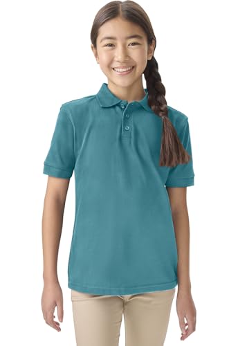 Classroom Uniforms for Boys and Girls, Short Sleeve Pique Polo CR832Y, S, Teal2
