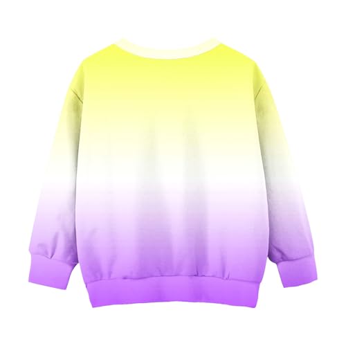 Girls Crewneck Sweatshirts Fashion Gradient Cute Hoodies Long Sleeve Oversized Pullover Fleece Preppy Clothes3