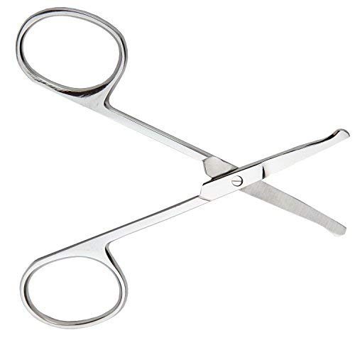 Beespring Rounded Nose Hair Scissors. Round Tip Scissor For Ear, Eyebrow, Beard And Mustache Trimming - 3.5" Blunt Nosed Tipped Grooming Trimmer #TOP2