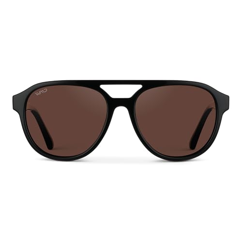 WearMe Pro Rounded Retro Aviator Sunglasses for Men and Women - Polarized Lenses, Double Bridge Design2
