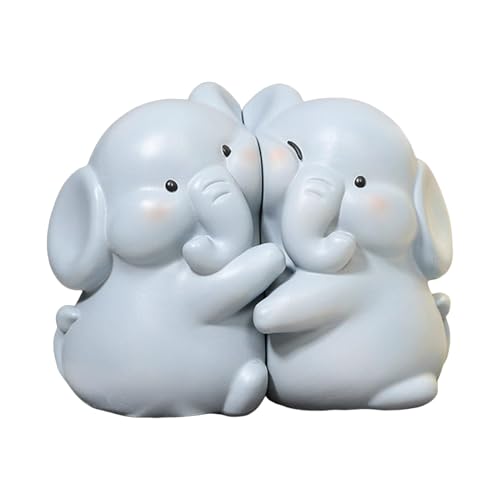 象のブックエンド,レジン製かわいいハグ象ブックエンド | ホームオフィスと勉強部屋の本棚整理 | 本棚・テーブル・スペース・農家風バー・キッチン・コーナー・デスク用