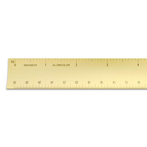 Image of Alumicolor 6-inch Aluminum Engineer Hollow Scale for School, Office, Art and Drafting, 6IN, Gold
