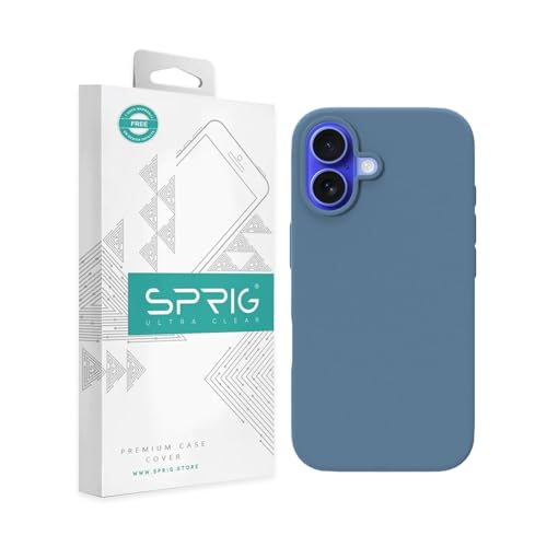 Image of SPRIG Compatible with iPhone 16 Premium SilkTone (Liquid Silicone) Back Cover Drop Tested Shock Proof Mobile Case for Men, Women, Boys and Girls with Camera Protection (Denim Blue)