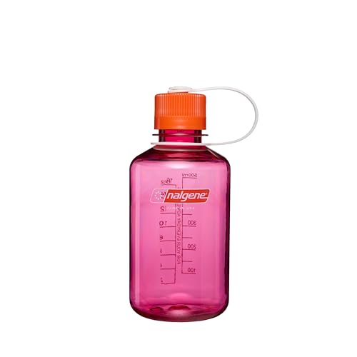 Image of Nalgene 16 oz Narrow Mouth Water Bottle, Thrill & Motion, Fuschia Purple w /Flame