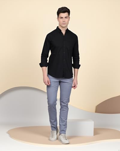 Image of Majestic Man Premium Cotton Slub Slim Fit Comfortable Solid Stylish Trousers