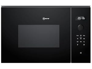 Neff N 50, HLAWD53K0, inbouw magnetron, 59 x 38 cm, Easy Clean voor snelle reiniging, led-display, 1-touch-knoppen, automatische programma's, led-binnenverlichting, 31,5 cm draaiplateau, zwart