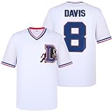 kioken Bull Durham Trikots, Crash Davis 8 Ebby Calvin LaLoosh 37 Baseballshirt für Herren, Weiß, S-XXXL, Weiß_8, L