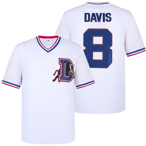 Bull Durham Jerseys, Crash Davis 8 Ebby Calvin LaLoosh 37 Camiseta de Béisbol para Hombre Blanco 3XL