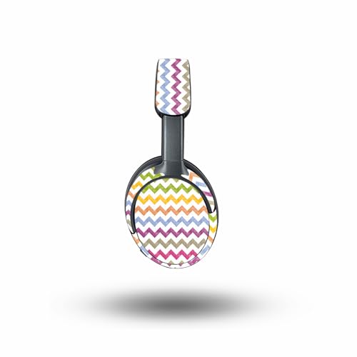 Image of MightySkins Carbon Fiber Skin Compatible with Bose QuietComfort Ultra - Rainbow Chevron | Protective, Durable Textured Carbon Fiber Finish | Easy to Apply