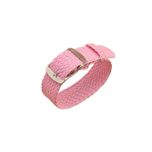 [LZVTWXJPW] Nylon Woven Watch Strap Compatible With 14mm 16mm 18mm 20mm 22mm Sport Watch Band(Pink,20mm)