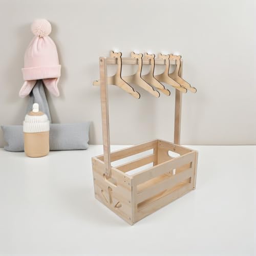 Grosse capacité de rangement pour chambre de bébé grâce au panier suspendu en bois - 6