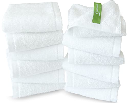 12 Pack Bamboo Cotton Blend Washcloths (White)