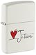 Zippo Sturmfeuerzeug - Je T’Aime, White Matte, Color Image - Nachfüllbar - Wiederverwendbar - Windfestes Design - Geschenkbox - Made in USA