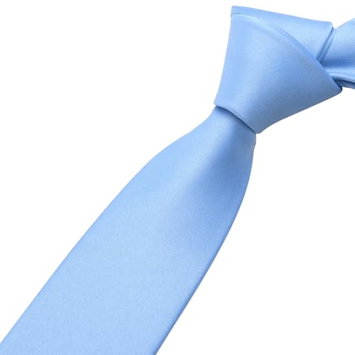 Image of KOOELLE Men's Ties Solid Pure Color Plain Neckties Formal Black Ties For Men