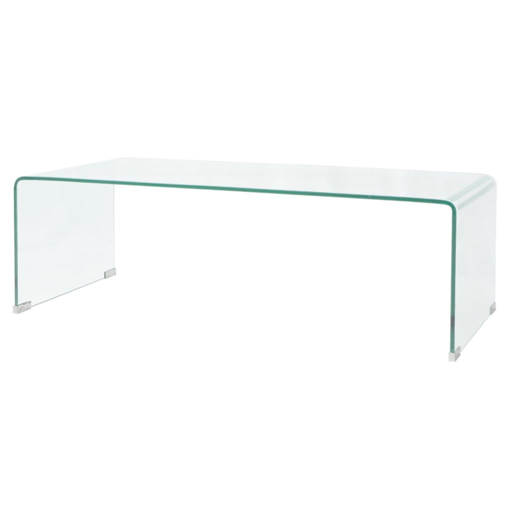 vidaXL Salontafel 98x45x30 cm gehard glas transparant