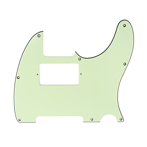 Musiclily 8 Hole Humbucker Tele Pickguard HH Scratch Plate for Fender USA/Mexican Standard Telecaster Modern Style Electric Guitar,3Ply Mint
