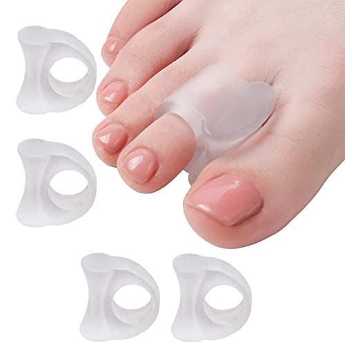 4 Pcs Separadores de Dedos, Correctores de Dedos del Pie, Separadores de Dedos de Silicona para Dedos Superpuestos, Enderezadores de Dedos del Gel ✅