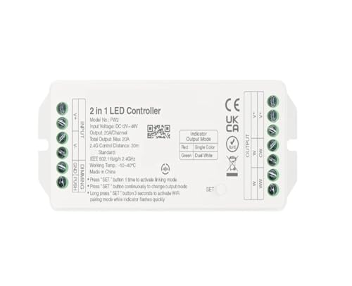 Contrôleur LED PW2 2 en 1 variateur 20A pour ruban monochrome et blanc duall