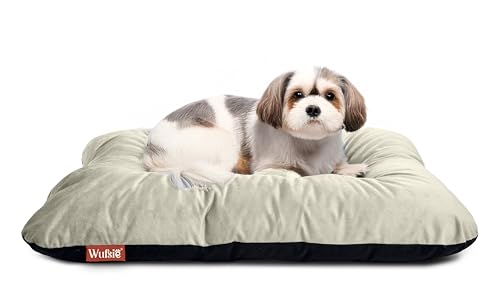 Image of Dog Bed Small Size 60 x 70 cm | Reversible Premium Velvet Black & Cream Pet Bed | Soft, Washable & Durable Bed for Dog and Cat for Everyday Comfort & Relaxation