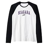 Niagara Purple Eagles Arch Over Logo Officially Licensed Raglan Baseball Tee